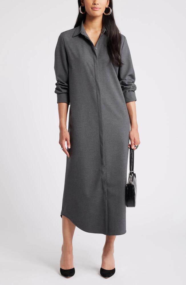 Nordstrom Long Sleeve Shirtdress in Grey Dark Heather Cover