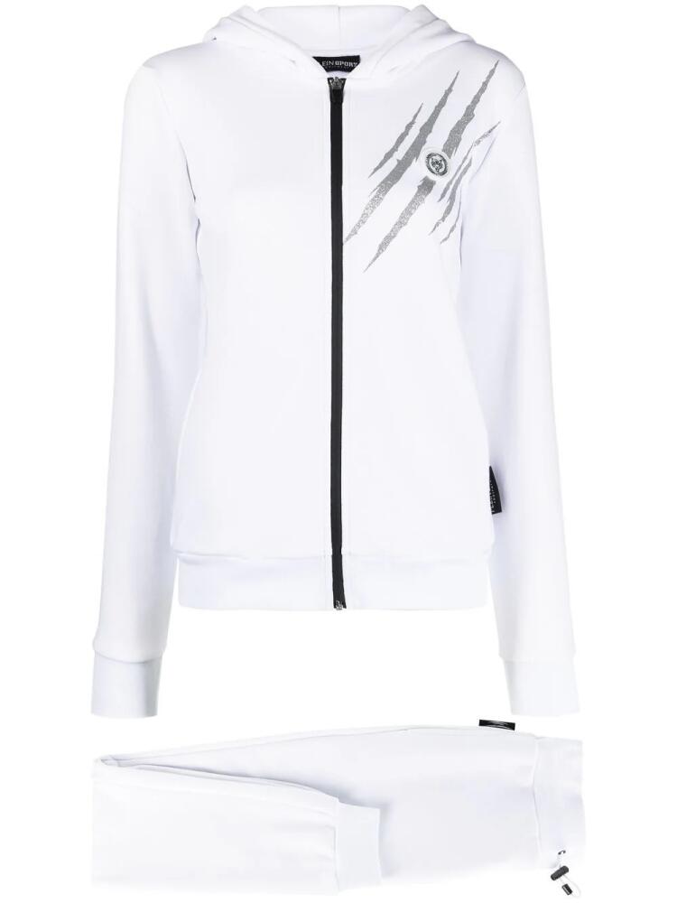 Plein Sport Scratch cotton jogging tracksuit - White Cover