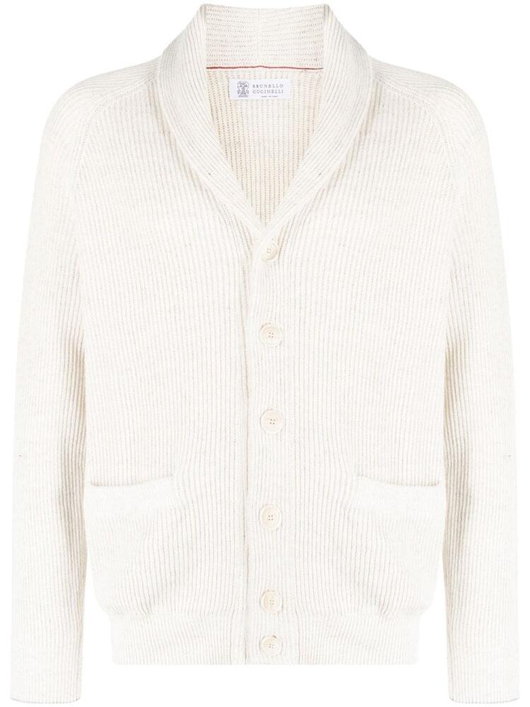 Brunello Cucinelli ribbed cotton-linen cardigan - Neutrals Cover