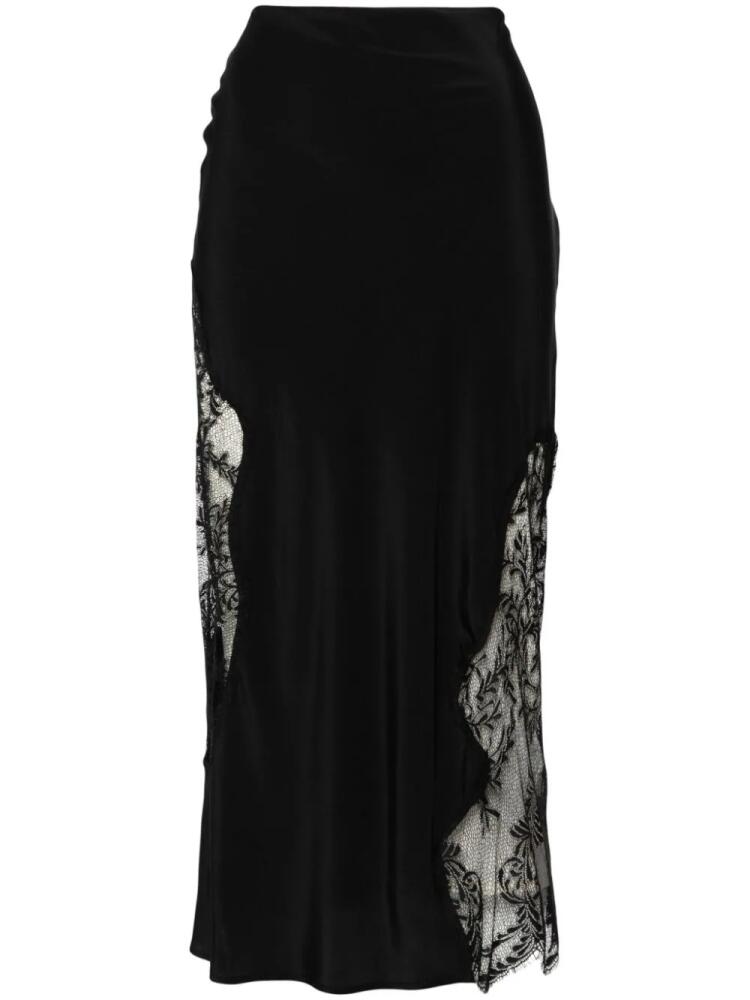 Erika Cavallini lace-panelling midi skirt - Black Cover