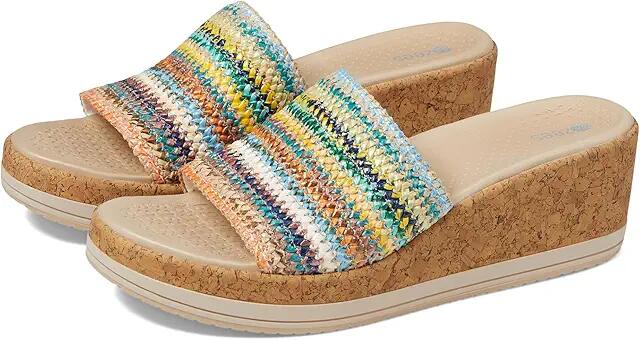 Bzees Runaway Slip-On Wedge Slides (Multi Fabric) Women's Sandals Cover