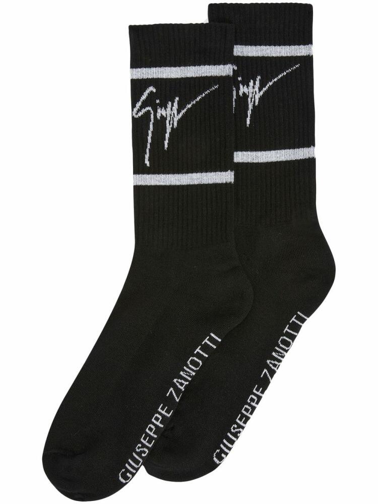 Giuseppe Zanotti intarsia-logo ankle socks - Black Cover