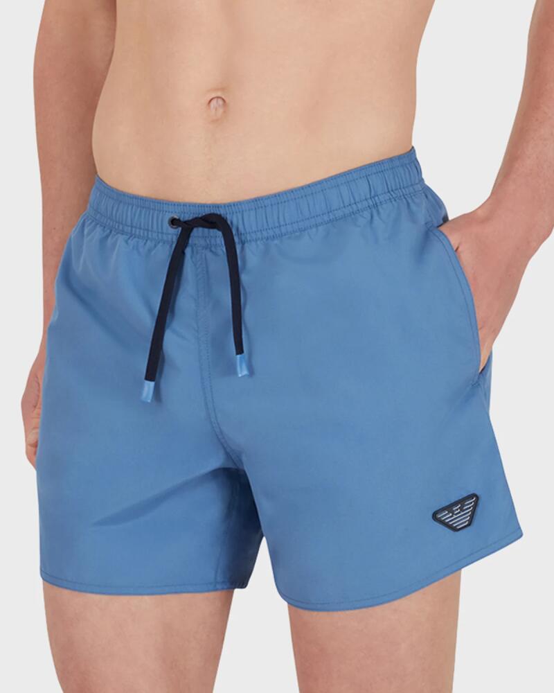 Emporio Armani Men's Eagle Patch Swim Shorts, Blue Cover