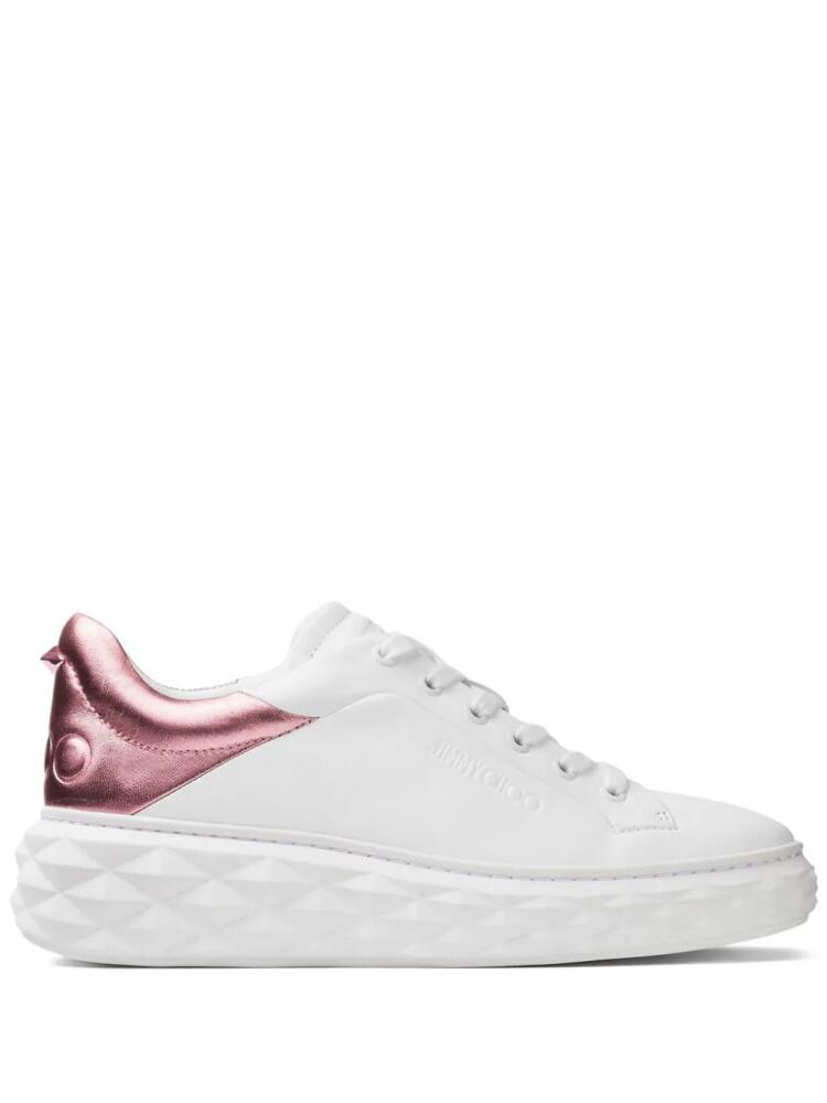 Jimmy Choo Diamond Maxi metallic-effect sneakers - White Cover