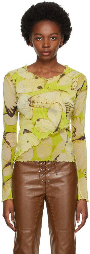 Blumarine Yellow Tulle Blouse Cover