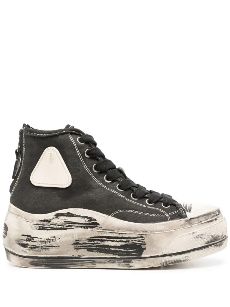 R13 Kurt distressed-effect sneakers - Black Cover