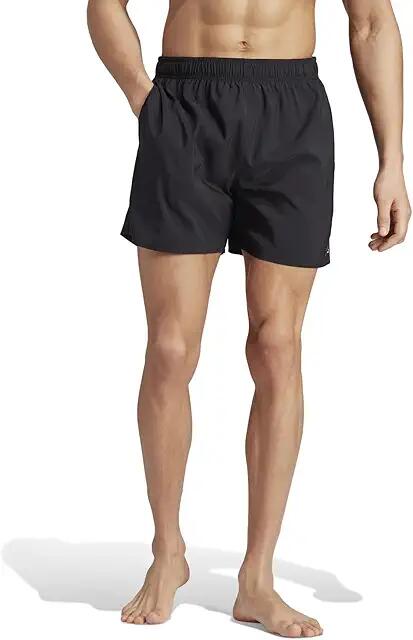 adidas Solid CLX Short-Length Swim Shorts (Black/Lucid Lemon) Men's Swimwear Cover