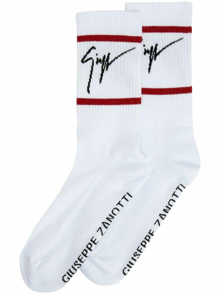 Giuseppe Zanotti intarsia-knit ankle socks - White Cover