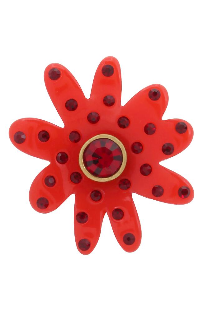 Kurt Geiger London Daisy Crystal Cocktail Ring in Red Cover