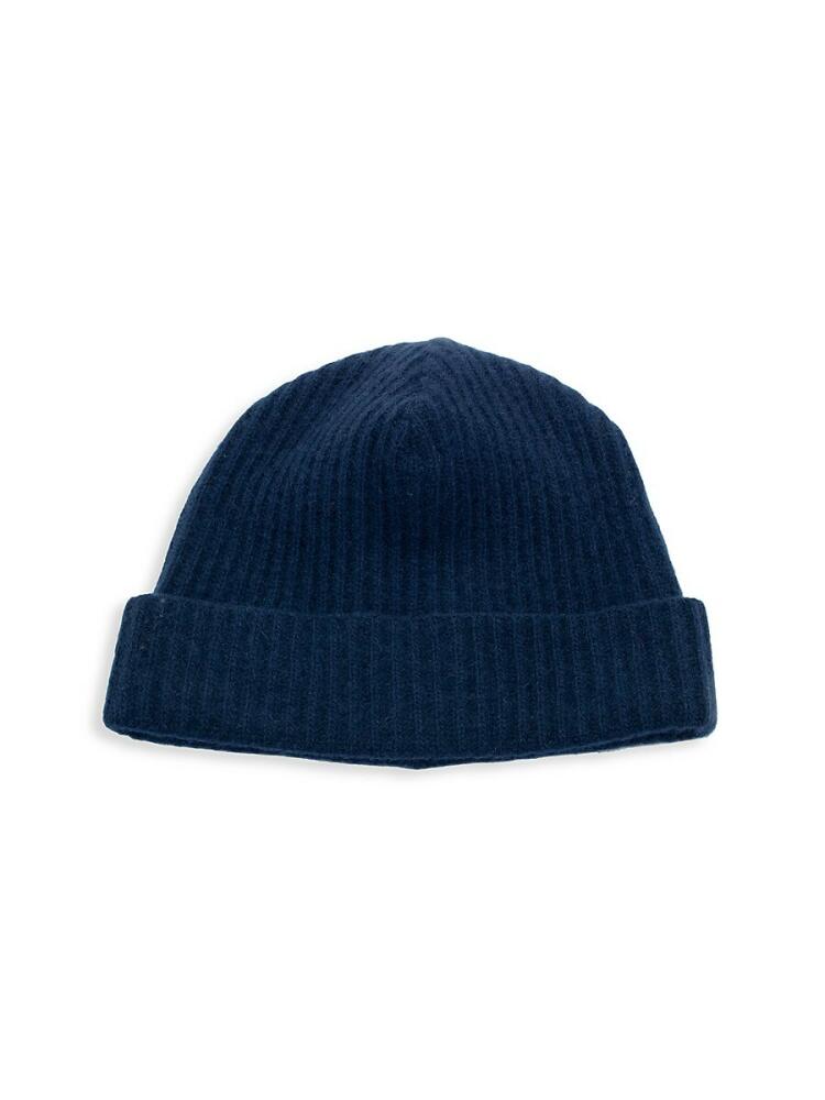 Portolano Men's Ribbed Cashmere Beanie - Classic Navy Cover