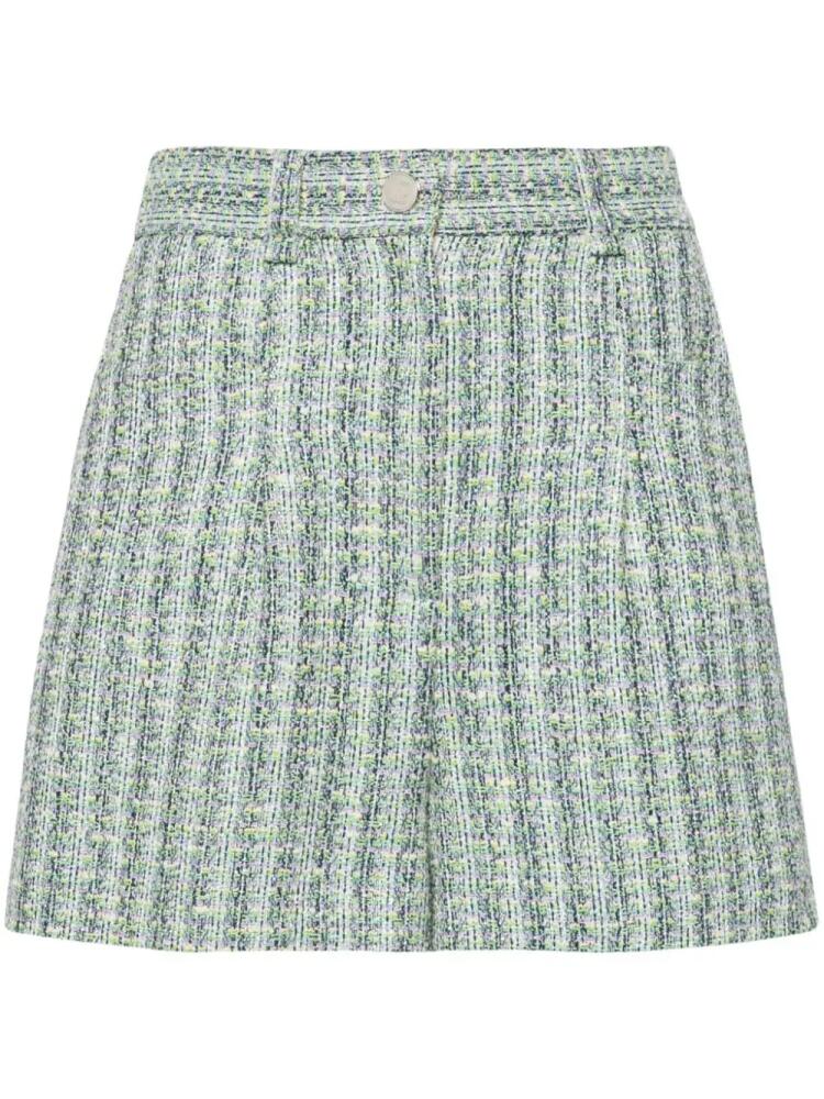 Maje high-waist tweed shorts - Green Cover