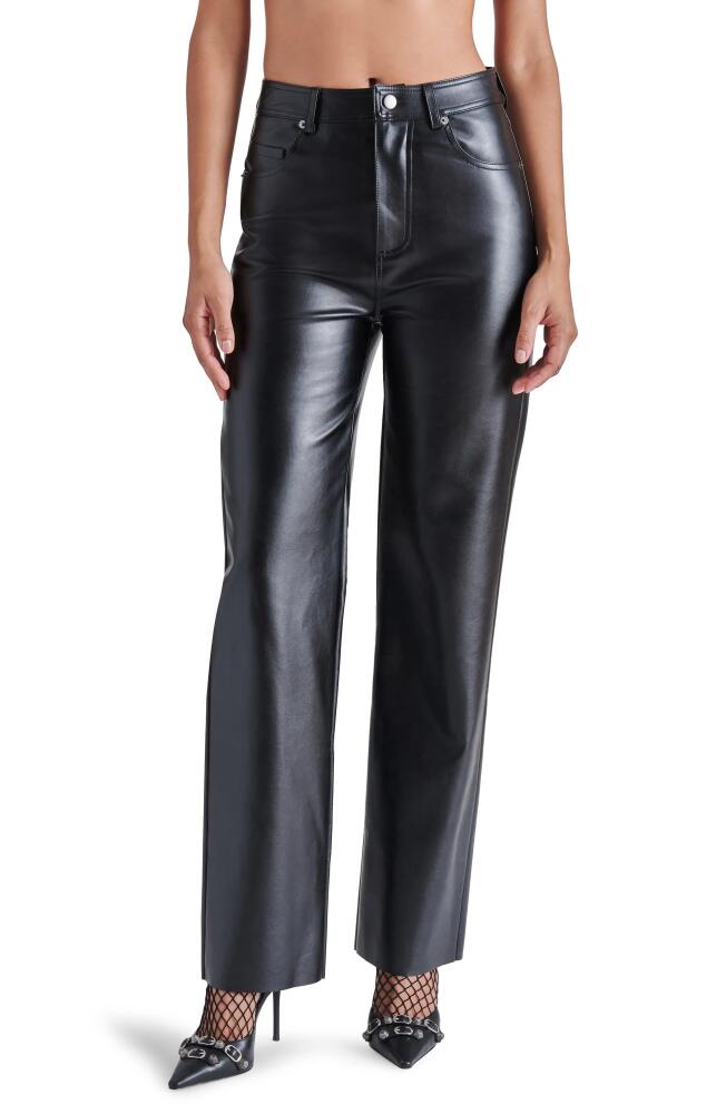 Steve Madden Loren Faux Leather Straight Leg Pants in Black Cover