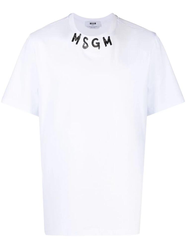 MSGM logo-print cotton T-shirt - White Cover