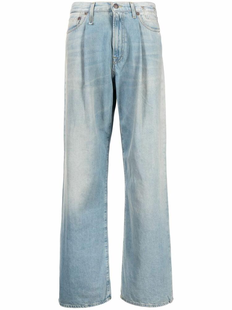 R13 Damon pleated wide-leg trousers - Blue Cover