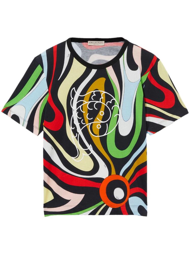 PUCCI abstract-print cotton T-Shirt - Black Cover