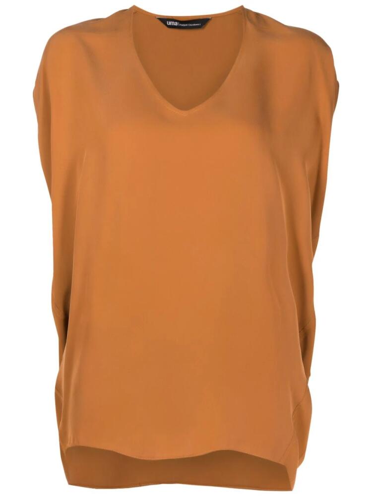 Uma | Raquel Davidowicz V-neck sleeveless blouse - Brown Cover