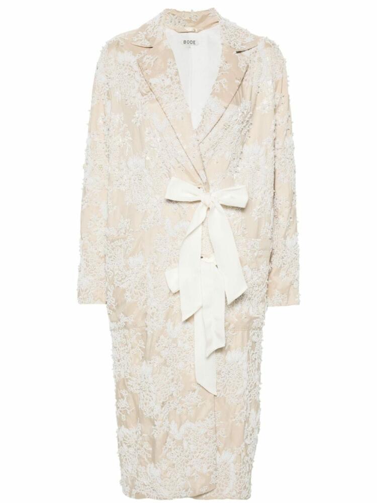 BODE beaded jacquard coat - Neutrals Cover