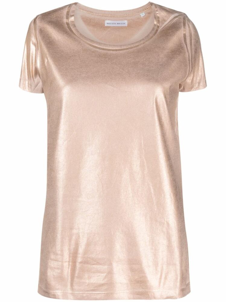 Madison.Maison short-sleve lamé T-shirt - Pink Cover