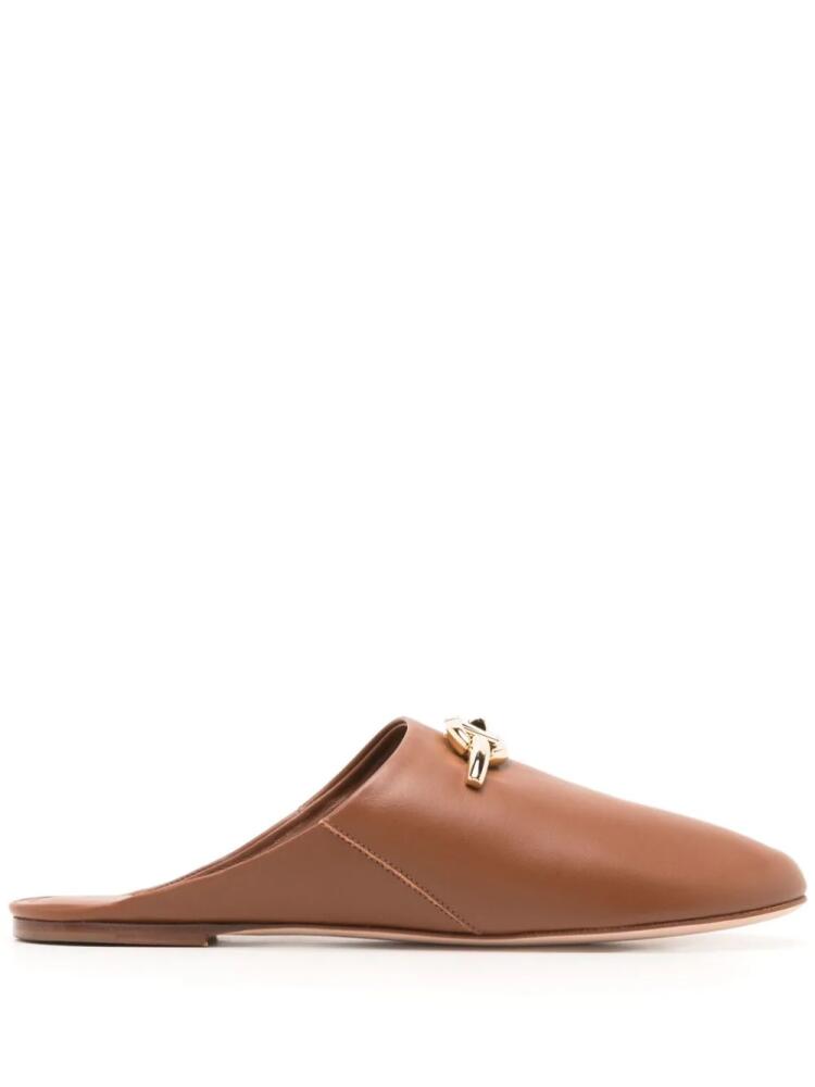 Valentino Garavani VLogo Signature leather mules - Brown Cover