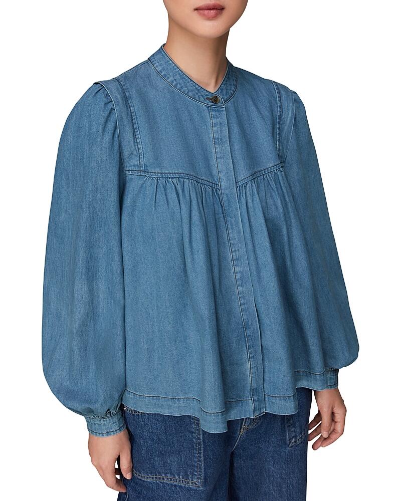 Whistles Mollie Chambray Denim Blouse Cover