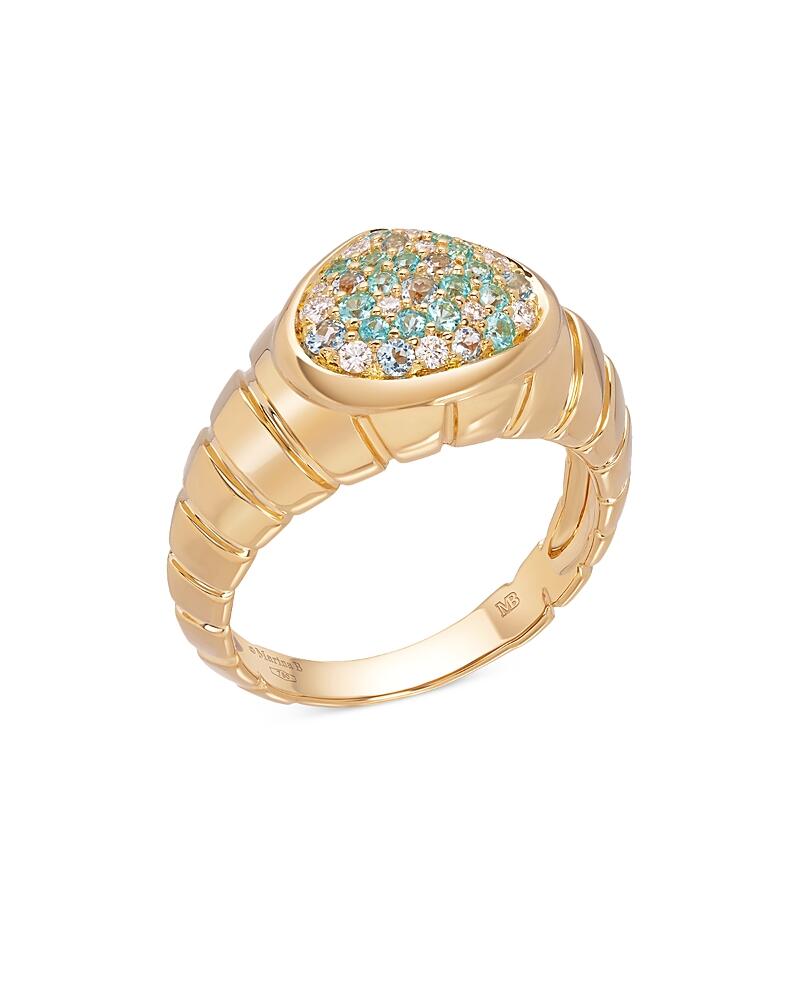 Marina B Timo 18K Yellow GoldParaiba Tourmaline & Blue Topaz Pave Ring with Diamonds Cover