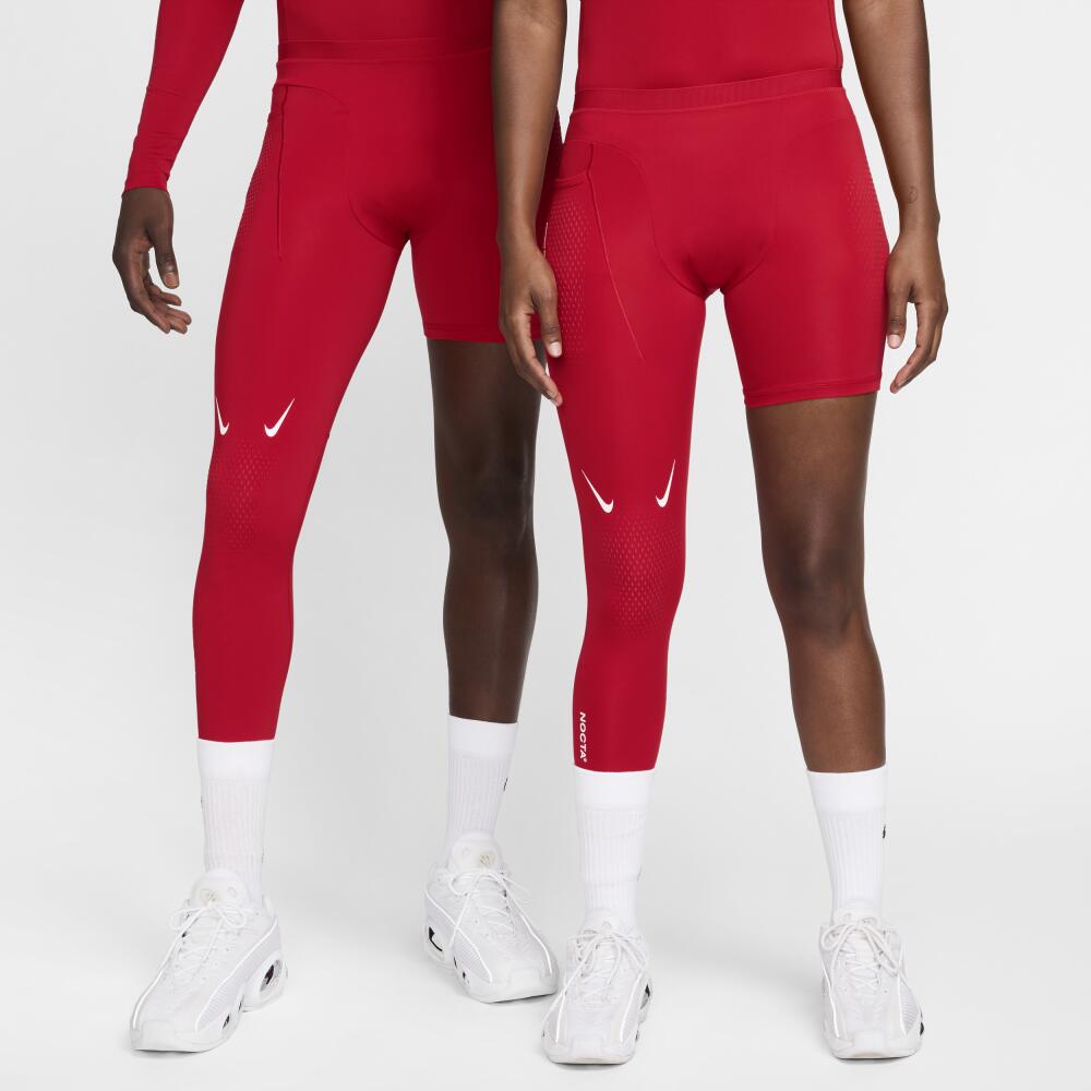 Nike Men's NOCTA Single-Leg Basketball Tights (Right) in Red Cover