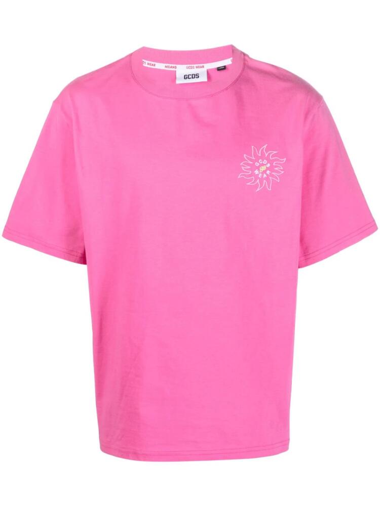 GCDS Surfing Wirdo graphic-print T-shirt - Pink Cover