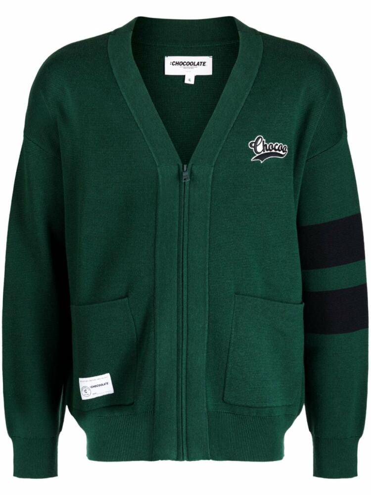 CHOCOOLATE logo-embroidered knitted cardigan - Green Cover