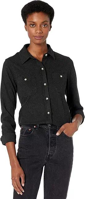 Faherty Legend Sweater Shirt (Heathered Black Twill) Women's Clothing Cover