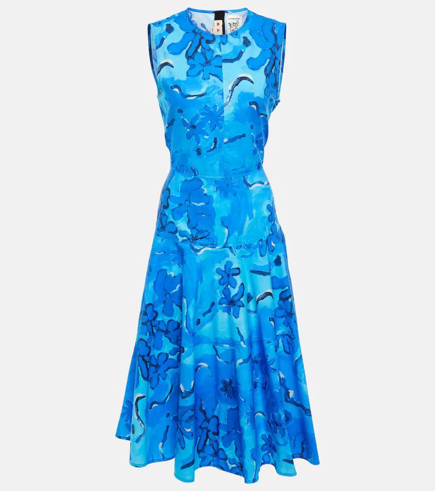 Marni Printed cotton midi dress Cover