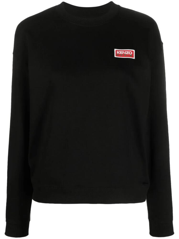 Kenzo logo-embroidered cotton sweatshirt - Black Cover