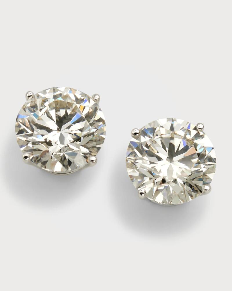 Neiman Marcus Lab Grown Diamonds Lab Grown Diamond 18K White Gold Round Stud Earrings, 6.0tcw Cover