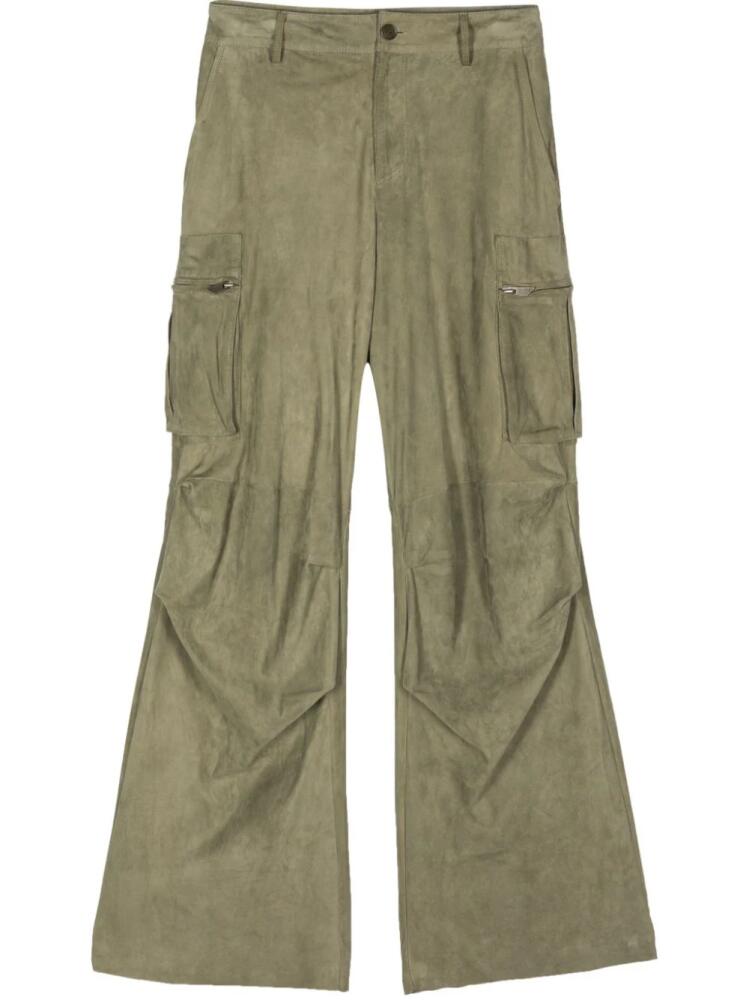 Salvatore Santoro straight-leg suede cargo trousers - Green Cover