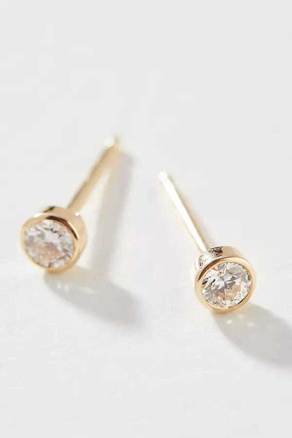 Maya Brenner 14k Yellow Gold Birthstone Post Earrings Cover