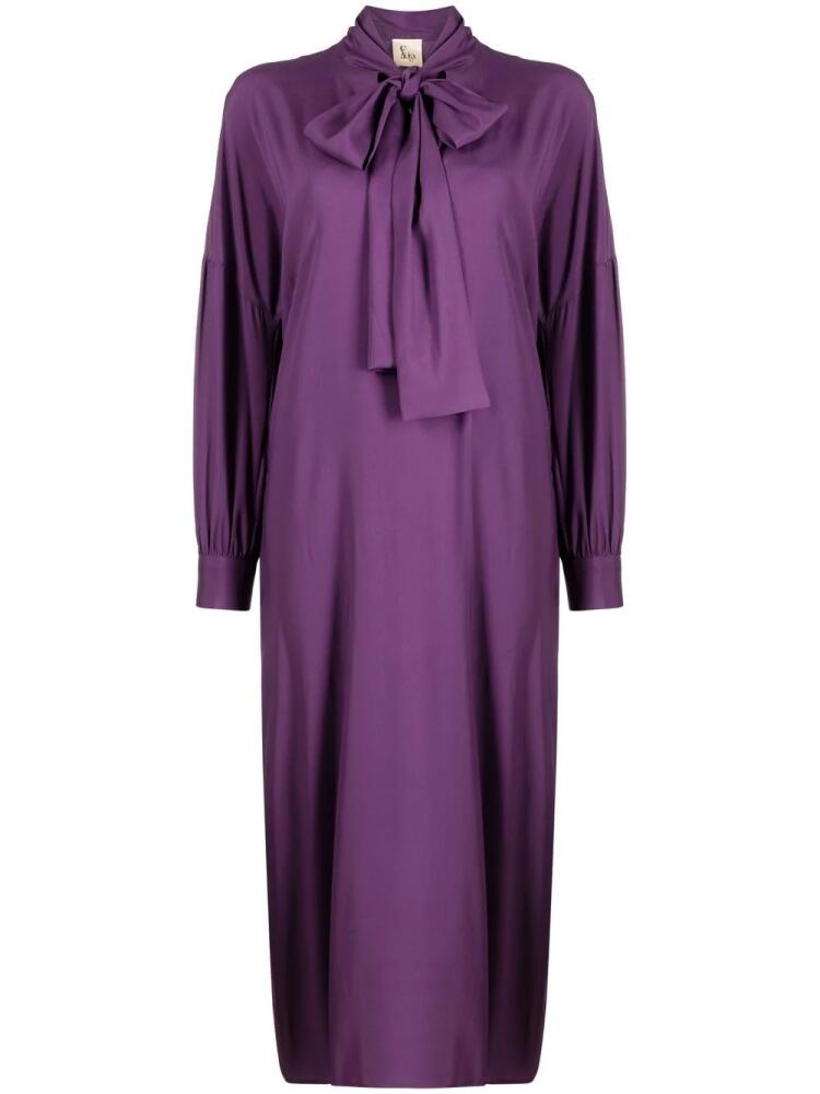 PAULA scarf-detail midi dress - Purple Cover