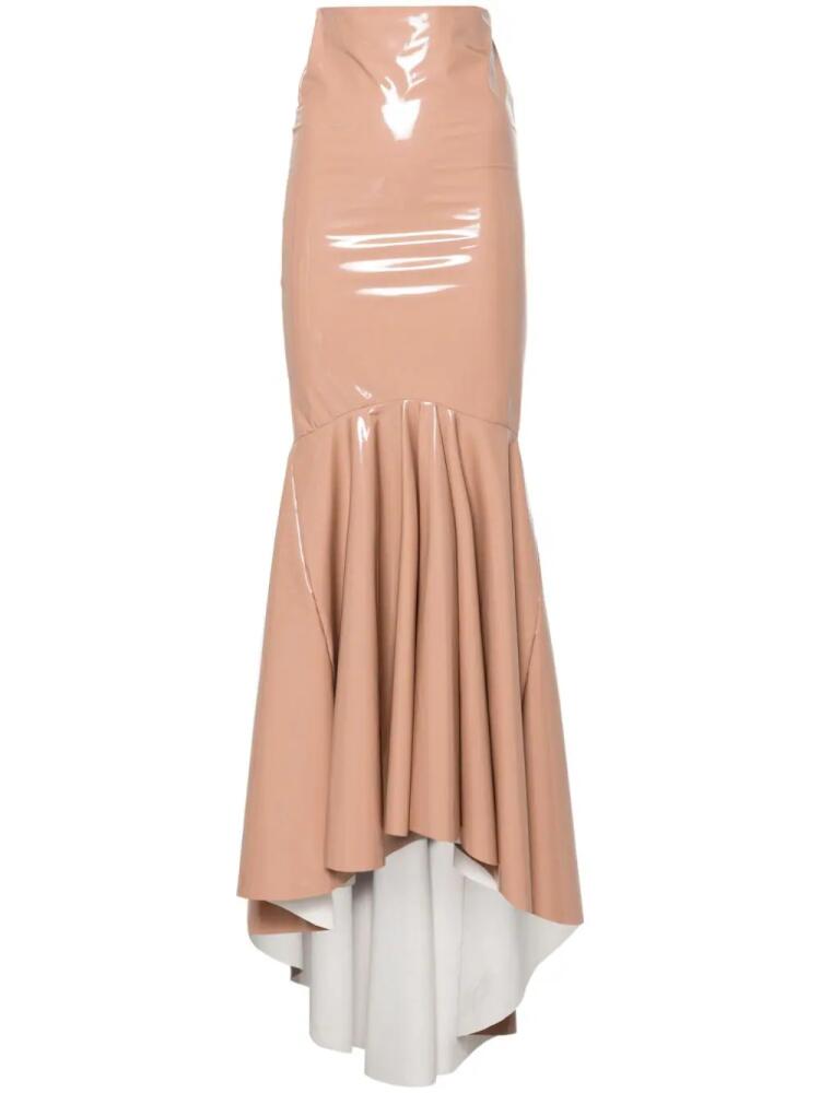 Atu Body Couture patent-finish mermaid skirt - Neutrals Cover