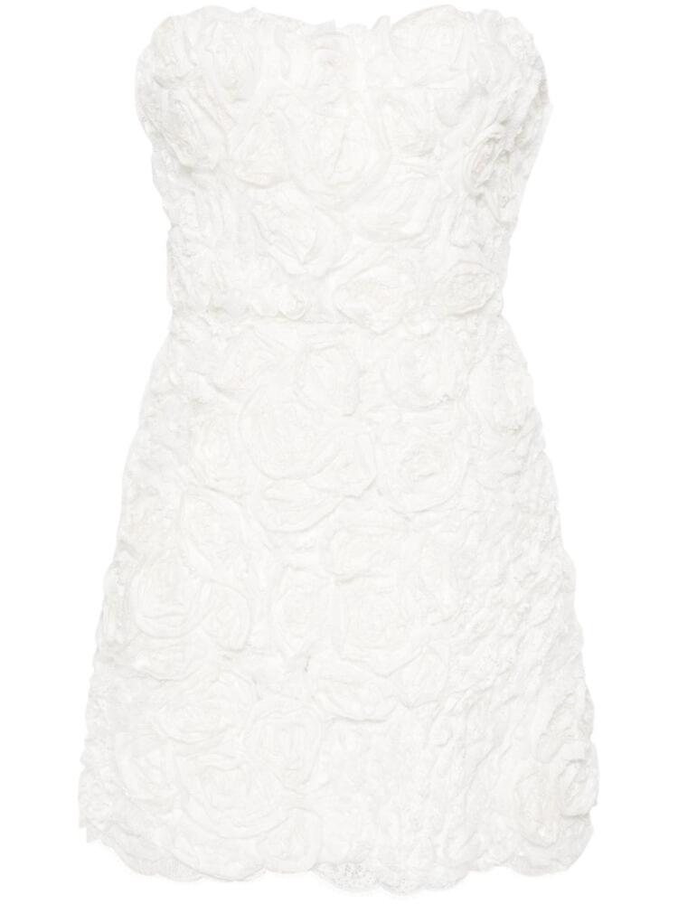 Ermanno Scervino floral-appliqué lace mini dress - White Cover