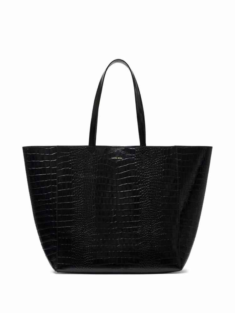 ANINE BING Elly crocodile-embossed tote bag - Black Cover