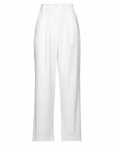 Haveone Woman Pants White Polyester, Viscose, Elastane Cover