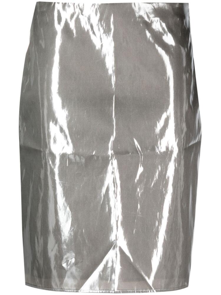 ASPESI metallic high-waist straight skirt - Grey Cover