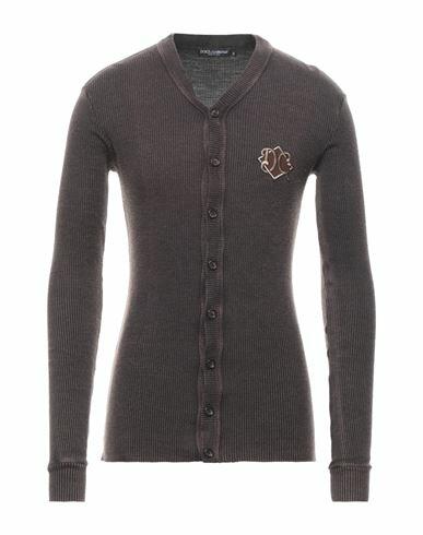 Dolce & gabbana Man Cardigan Cocoa Wool, Polyamide, Polyester, Viscose Cover