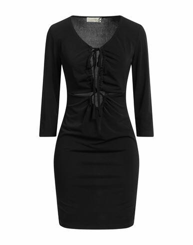 Haveone Woman Mini dress Black Polyester, Elastane Cover