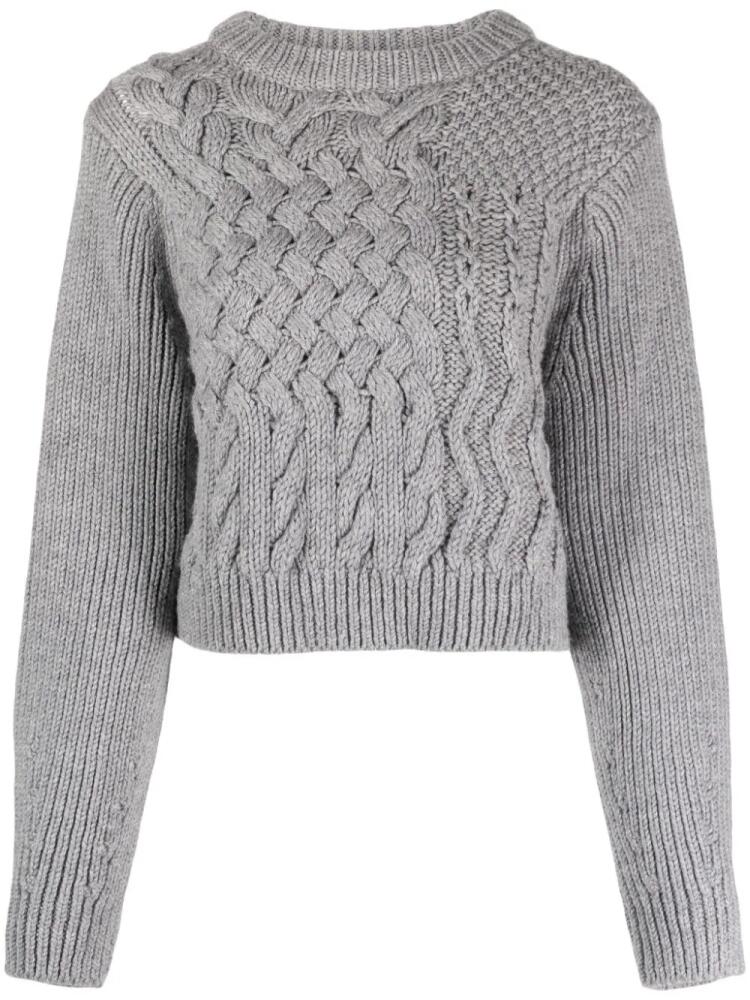 Cecilie Bahnsen Jolene fisherman-knit wool jumper - Grey Cover