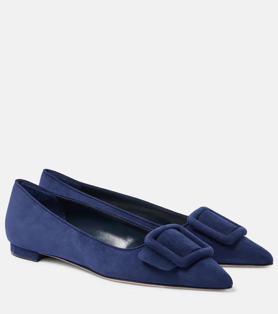 Manolo Blahnik Maysale suede ballet flats Cover