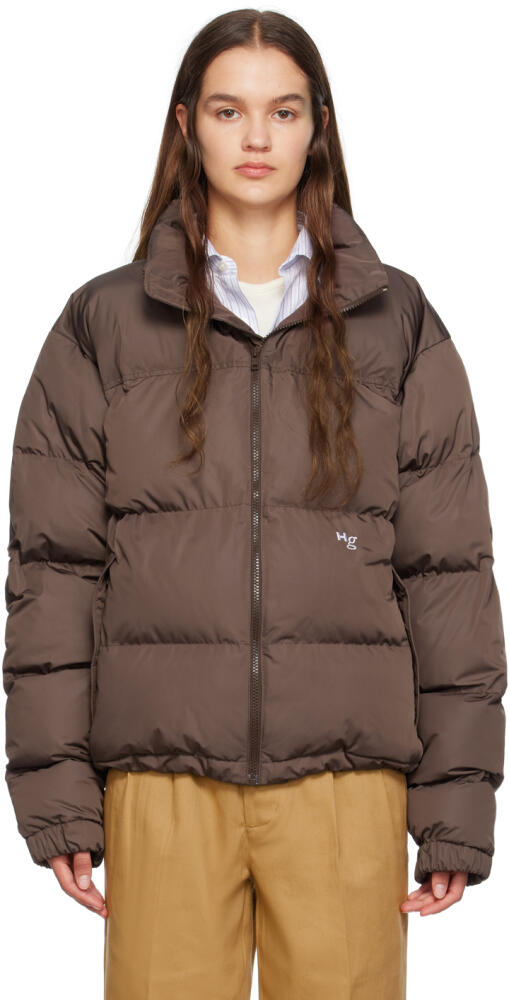 HommeGirls Brown Quilted Down Jacket Cover