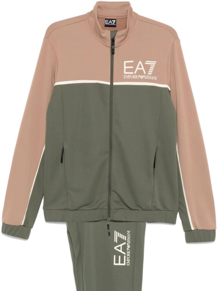 Ea7 Emporio Armani zip-up tracksuit set - Brown Cover