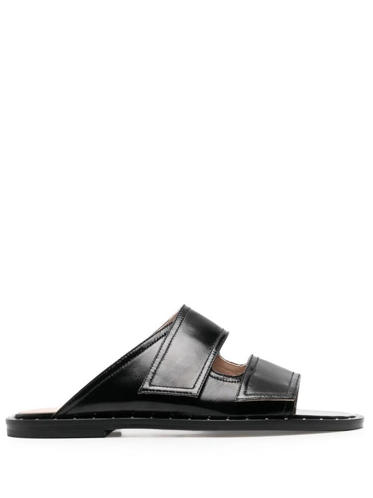 Scarosso leather cut-out sandals - Black Cover