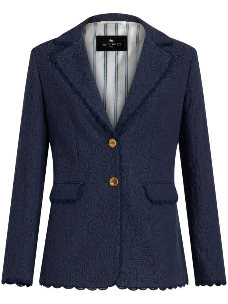 ETRO paisley-jacquard single-breasted blazer - Blue Cover