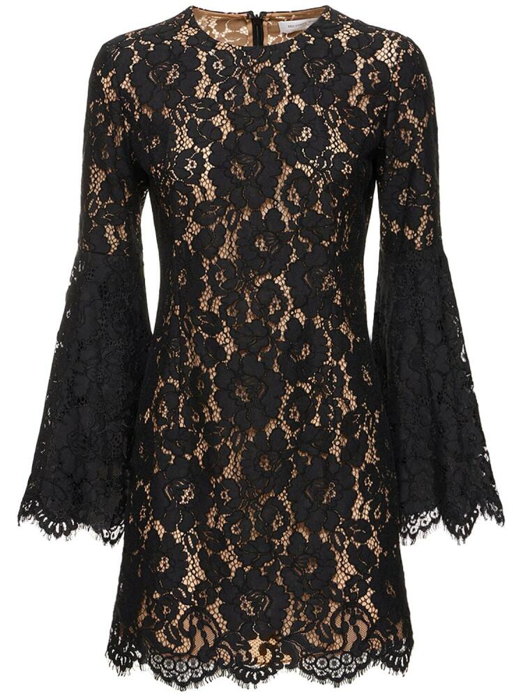 MICHAEL KORS COLLECTION Floral Lace Cotton Blend Mini Dress Cover