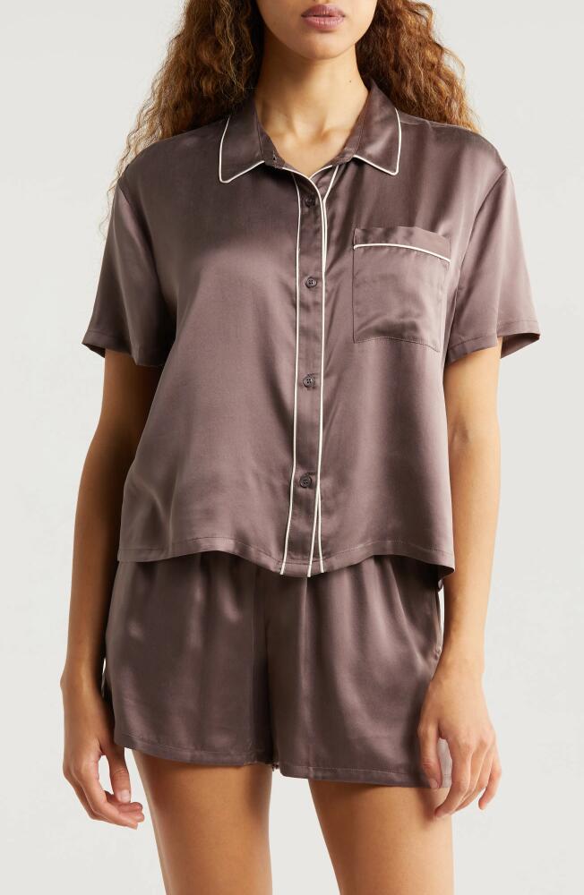 Nordstrom Washable Silk Short Pajamas in Grey Plum Cover